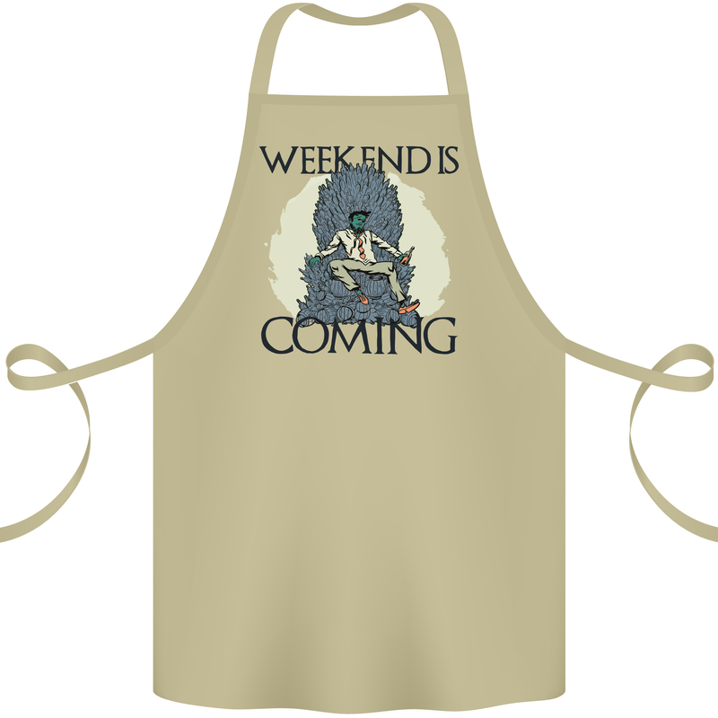 Weekend Funny Beer Cider Wine Alcohol Gin Cotton Apron 100% Organic Khaki