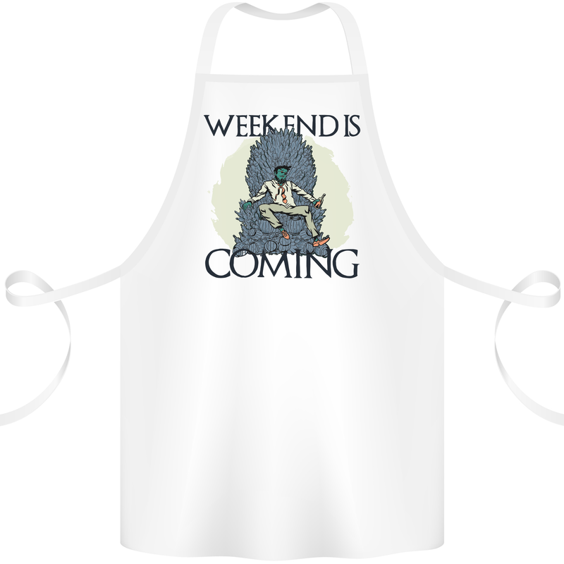 Weekend Funny Beer Cider Wine Alcohol Gin Cotton Apron 100% Organic White