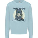 Weekend Funny Beer Cider Wine Alcohol Gin Kids Sweatshirt Jumper Light Blue