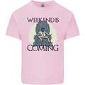 Weekend Funny Beer Cider Wine Alcohol Gin Kids T-Shirt Childrens Light Pink