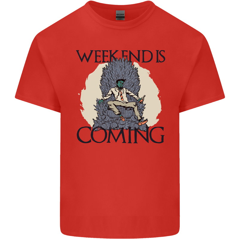 Weekend Funny Beer Cider Wine Alcohol Gin Kids T-Shirt Childrens Red