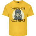 Weekend Funny Beer Cider Wine Alcohol Gin Kids T-Shirt Childrens Yellow