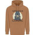 Weekend Funny Beer Cider Wine Alcohol Gin Mens 80% Cotton Hoodie Caramel Latte