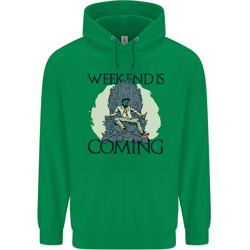 Weekend Funny Beer Cider Wine Alcohol Gin Mens 80% Cotton Hoodie Irish Green