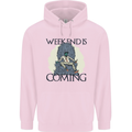 Weekend Funny Beer Cider Wine Alcohol Gin Mens 80% Cotton Hoodie Light Pink