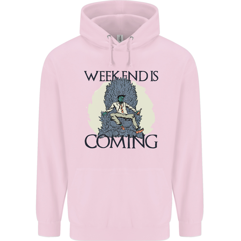 Weekend Funny Beer Cider Wine Alcohol Gin Mens 80% Cotton Hoodie Light Pink