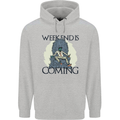 Weekend Funny Beer Cider Wine Alcohol Gin Mens 80% Cotton Hoodie Sports Grey