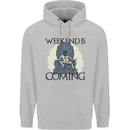 Weekend Funny Beer Cider Wine Alcohol Gin Mens 80% Cotton Hoodie Sports Grey