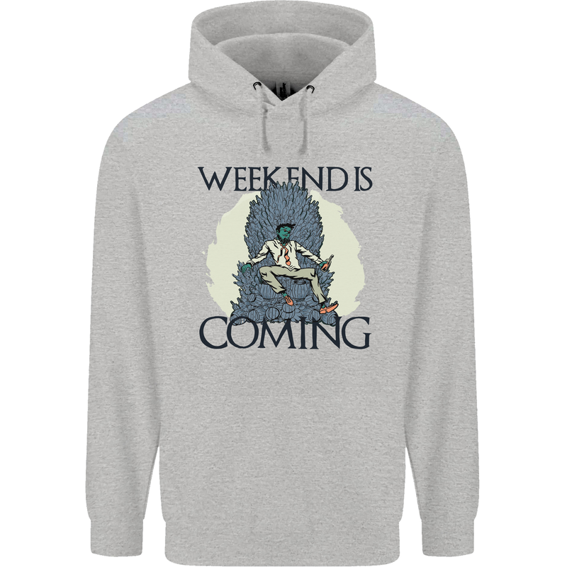 Weekend Funny Beer Cider Wine Alcohol Gin Mens 80% Cotton Hoodie Sports Grey