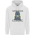 Weekend Funny Beer Cider Wine Alcohol Gin Mens 80% Cotton Hoodie White