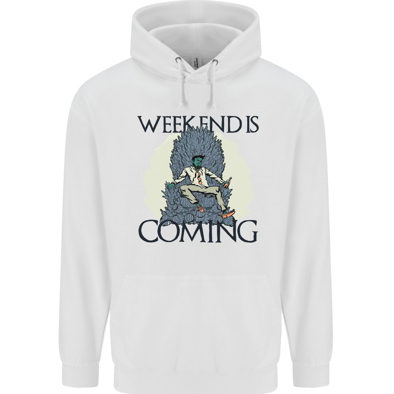Weekend Funny Beer Cider Wine Alcohol Gin Mens 80% Cotton Hoodie White