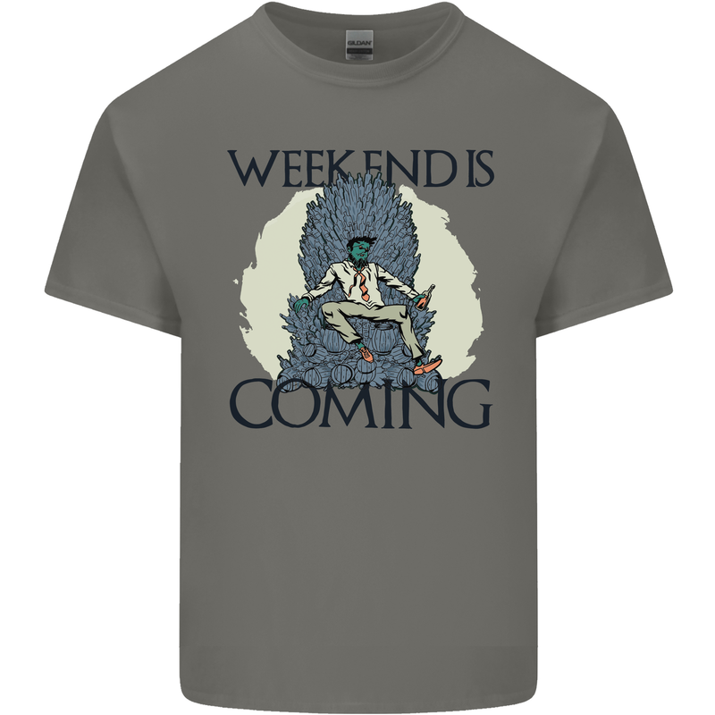 Weekend Funny Beer Cider Wine Alcohol Gin Mens Cotton T-Shirt Tee Top Charcoal