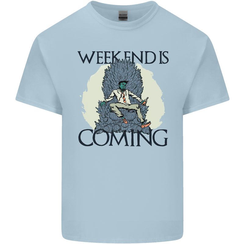 Weekend Funny Beer Cider Wine Alcohol Gin Mens Cotton T-Shirt Tee Top Light Blue