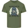 Weekend Funny Beer Cider Wine Alcohol Gin Mens Cotton T-Shirt Tee Top Military Green