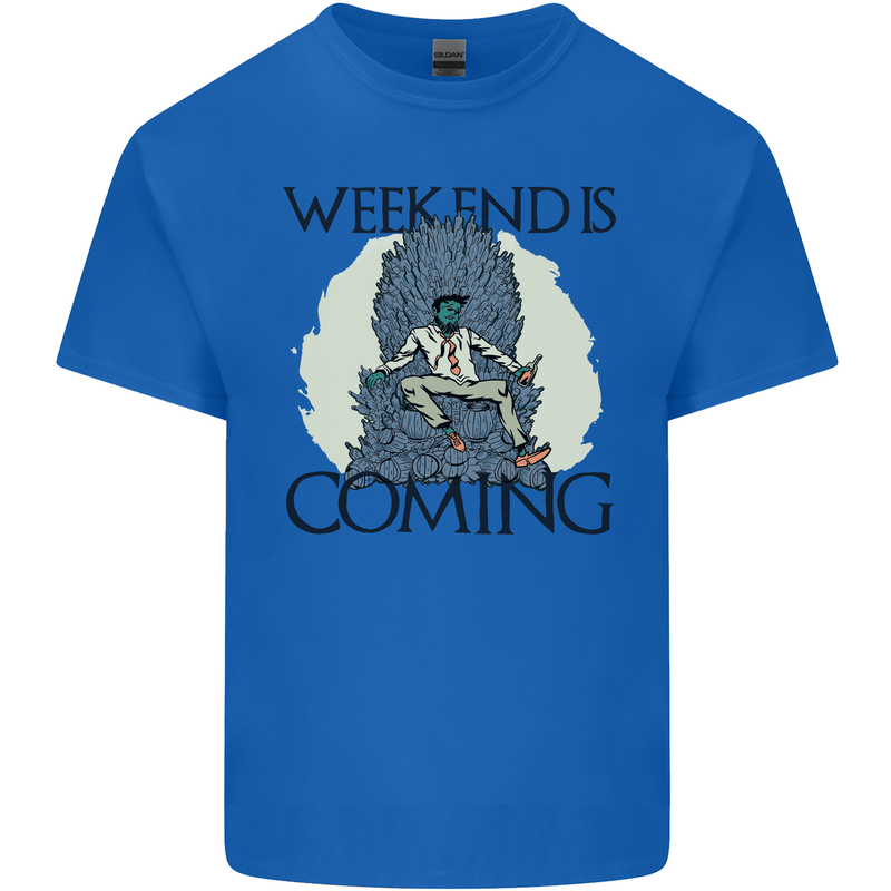 Weekend Funny Beer Cider Wine Alcohol Gin Mens Cotton T-Shirt Tee Top Royal Blue