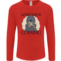 Weekend Funny Beer Cider Wine Alcohol Gin Mens Long Sleeve T-Shirt Red
