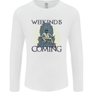 Weekend Funny Beer Cider Wine Alcohol Gin Mens Long Sleeve T-Shirt White