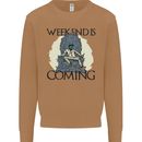 Weekend Funny Beer Cider Wine Alcohol Gin Mens Sweatshirt Jumper Caramel Latte