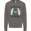 Weekend Funny Beer Cider Wine Alcohol Gin Mens Sweatshirt Jumper Charcoal