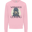 Weekend Funny Beer Cider Wine Alcohol Gin Mens Sweatshirt Jumper Light Pink