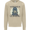 Weekend Funny Beer Cider Wine Alcohol Gin Mens Sweatshirt Jumper Sand