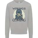 Weekend Funny Beer Cider Wine Alcohol Gin Mens Sweatshirt Jumper Sports Grey