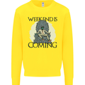 Weekend Funny Beer Cider Wine Alcohol Gin Mens Sweatshirt Jumper Yellow