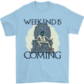 Weekend Funny Beer Cider Wine Alcohol Gin Mens T-Shirt 100% Cotton Light Blue