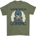 Weekend Funny Beer Cider Wine Alcohol Gin Mens T-Shirt 100% Cotton Military Green