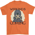 Weekend Funny Beer Cider Wine Alcohol Gin Mens T-Shirt 100% Cotton Orange