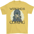 Weekend Funny Beer Cider Wine Alcohol Gin Mens T-Shirt 100% Cotton Yellow