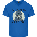 Weekend Funny Beer Cider Wine Alcohol Gin Mens V-Neck Cotton T-Shirt Royal Blue