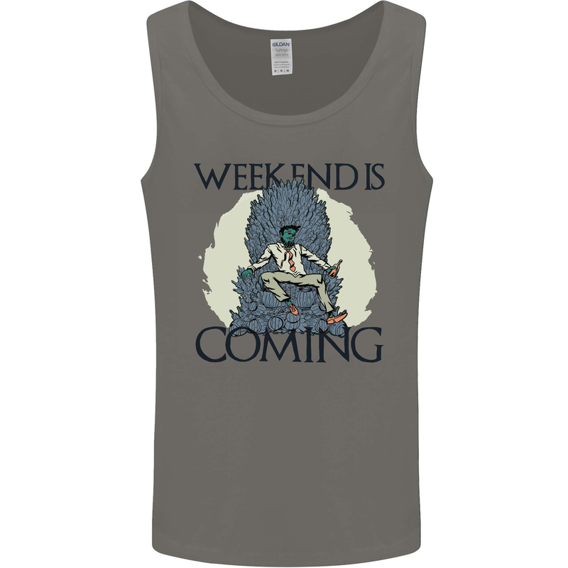 Weekend Funny Beer Cider Wine Alcohol Gin Mens Vest Tank Top Charcoal