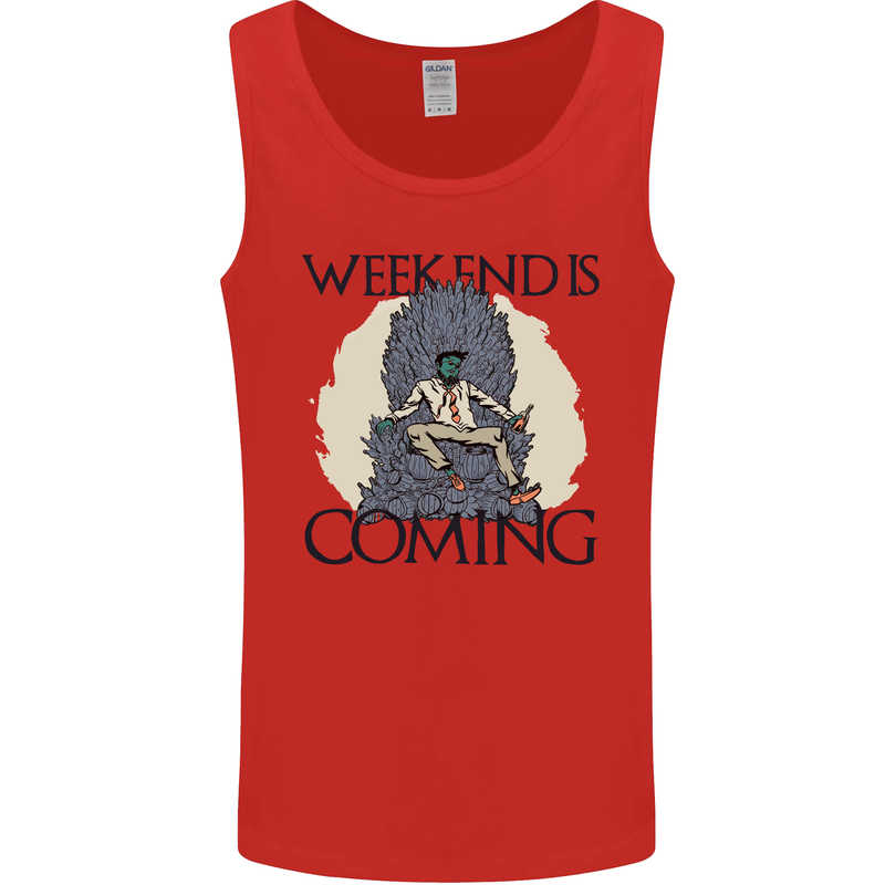 Weekend Funny Beer Cider Wine Alcohol Gin Mens Vest Tank Top Red