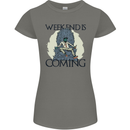 Weekend Funny Beer Cider Wine Alcohol Gin Womens Petite Cut T-Shirt Charcoal