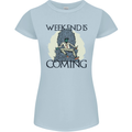 Weekend Funny Beer Cider Wine Alcohol Gin Womens Petite Cut T-Shirt Light Blue