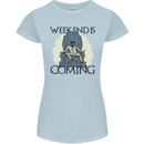 Weekend Funny Beer Cider Wine Alcohol Gin Womens Petite Cut T-Shirt Light Blue