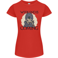 Weekend Funny Beer Cider Wine Alcohol Gin Womens Petite Cut T-Shirt Red