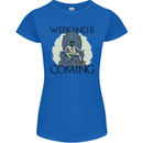 Weekend Funny Beer Cider Wine Alcohol Gin Womens Petite Cut T-Shirt Royal Blue
