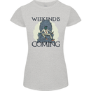 Weekend Funny Beer Cider Wine Alcohol Gin Womens Petite Cut T-Shirt Sports Grey