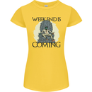 Weekend Funny Beer Cider Wine Alcohol Gin Womens Petite Cut T-Shirt Yellow