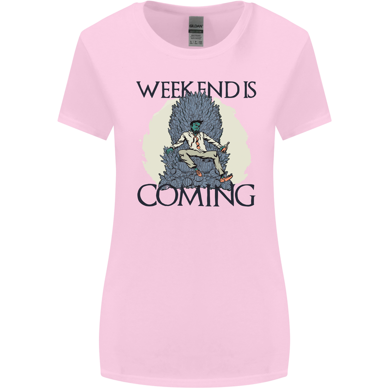 Weekend Funny Beer Cider Wine Alcohol Gin Womens Wider Cut T-Shirt Light Pink