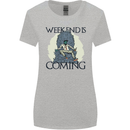 Weekend Funny Beer Cider Wine Alcohol Gin Womens Wider Cut T-Shirt Sports Grey