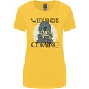 Weekend Funny Beer Cider Wine Alcohol Gin Womens Wider Cut T-Shirt Yellow