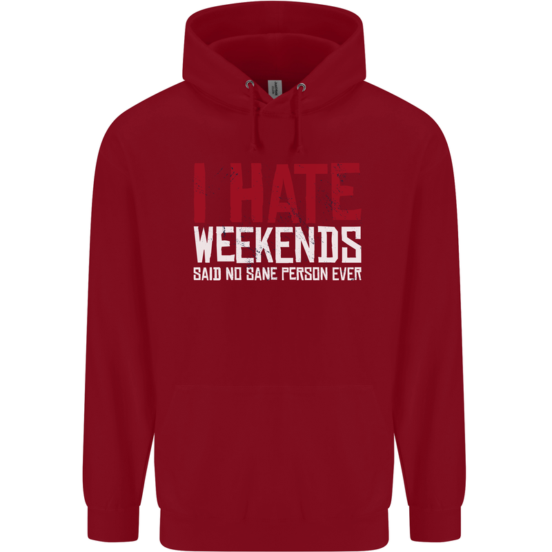 Weekends Funny Beer Alcohol Camping Cycling Childrens Kids Hoodie Red