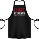 Weekends Funny Beer Alcohol Camping Cycling Cotton Apron 100% Organic Black