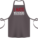 Weekends Funny Beer Alcohol Camping Cycling Cotton Apron 100% Organic Dark Grey