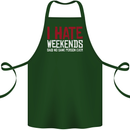 Weekends Funny Beer Alcohol Camping Cycling Cotton Apron 100% Organic Forest Green