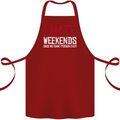 Weekends Funny Beer Alcohol Camping Cycling Cotton Apron 100% Organic Maroon
