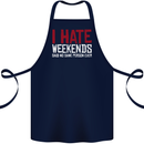 Weekends Funny Beer Alcohol Camping Cycling Cotton Apron 100% Organic Navy Blue
